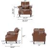 Christopher Knight Home Dowd Club Chair with Nailhead Trim – Faux Leather – Dark Brown(Cognac Brown + Dark Brown)