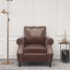 Christopher Knight Home Dowd Club Chair with Nailhead Trim – Faux Leather – Dark Brown(Dark Brown)