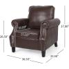 Christopher Knight Home Dowd Club Chair with Nailhead Trim – Faux Leather – Dark Brown(Dark Brown)
