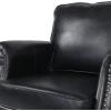 Christopher Knight Home Dowd Club Chair with Nailhead Trim – Faux Leather – Dark Brown(Midnight Black + Dark Brown)