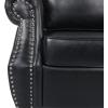 Christopher Knight Home Dowd Club Chair with Nailhead Trim – Faux Leather – Dark Brown(Midnight Black + Dark Brown)