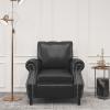 Christopher Knight Home Dowd Club Chair with Nailhead Trim – Faux Leather – Dark Brown(Midnight Black + Dark Brown)