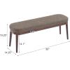 Christopher Knight Home Ella Mid-Century Faux Leather Upholstered Dining Bench, End of Bed Footrest, Entryway/Hallway Seating, Indoor Ottoman Bench with Padded Seat and Solid Wood Leg, Beige+Natural(Brown)