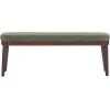Christopher Knight Home Ella Mid-Century Faux Leather Upholstered Dining Bench, End of Bed Footrest, Entryway/Hallway Seating, Indoor Ottoman Bench with Padded Seat and Solid Wood Leg, Beige+Natural(Green+brown)