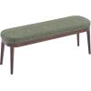 Christopher Knight Home Ella Mid-Century Faux Leather Upholstered Dining Bench, End of Bed Footrest, Entryway/Hallway Seating, Indoor Ottoman Bench with Padded Seat and Solid Wood Leg, Beige+Natural(Green+brown)