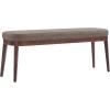 Christopher Knight Home Ella Mid-Century Faux Leather Upholstered Dining Bench, End of Bed Footrest, Entryway/Hallway Seating, Indoor Ottoman Bench with Padded Seat and Solid Wood Leg, Beige+Natural(Brown)