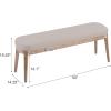 Christopher Knight Home Ella Mid-Century Faux Leather Upholstered Dining Bench, End of Bed Footrest, Entryway/Hallway Seating, Indoor Ottoman Bench with Padded Seat and Solid Wood Leg, Beige+Natural(Beige+natural)