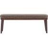 Christopher Knight Home Ella Mid-Century Faux Leather Upholstered Dining Bench, End of Bed Footrest, Entryway/Hallway Seating, Indoor Ottoman Bench with Padded Seat and Solid Wood Leg, Beige+Natural(Brown)