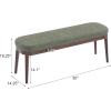 Christopher Knight Home Ella Mid-Century Faux Leather Upholstered Dining Bench, End of Bed Footrest, Entryway/Hallway Seating, Indoor Ottoman Bench with Padded Seat and Solid Wood Leg, Beige+Natural(Green+brown)