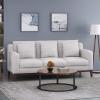 Christopher Knight Home Elliston Sofas, Beige + Dark Walnut(Light Gray + Dark Walnut)