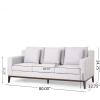 Christopher Knight Home Elliston Sofas, Beige + Dark Walnut(Light Gray + Dark Walnut)