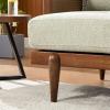Christopher Knight Home Emir 3 Seater Sofa with Cushion, Sofa Chair with Cane Rattan and Wooden Frame, Spacious Seating Couch for Living Room/Bedrooms, Modern Slat Panel Sofa Couch, Natural + Beige(Walnut + Light Green)