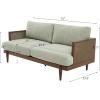 Christopher Knight Home Emir 3 Seater Sofa with Cushion, Sofa Chair with Cane Rattan and Wooden Frame, Spacious Seating Couch for Living Room/Bedrooms, Modern Slat Panel Sofa Couch, Natural + Beige(Walnut + Light Green)