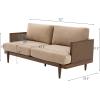 Christopher Knight Home Emir 3 Seater Sofa with Cushion, Sofa Chair with Cane Rattan and Wooden Frame, Spacious Seating Couch for Living Room/Bedrooms, Modern Slat Panel Sofa Couch, Natural + Beige(Walnut + Camel)
