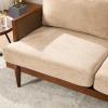 Christopher Knight Home Emir 3 Seater Sofa with Cushion, Sofa Chair with Cane Rattan and Wooden Frame, Spacious Seating Couch for Living Room/Bedrooms, Modern Slat Panel Sofa Couch, Natural + Beige(Walnut + Camel)