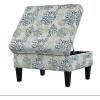 Christopher Knight Home Fabric Ottoman Footrest Rectangular Upholstered Non Storage Ottoman Foot Rest Stool with Tufted Stitching, 28.25 “W x 23 “D x 18.5 “H, Leaf Printed(Flower Printed storage)