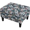 Christopher Knight Home Fabric Ottoman Footrest Rectangular Upholstered Non Storage Ottoman Foot Rest Stool with Tufted Stitching, 28.25 “W x 23 “D x 18.5 “H, Leaf Printed(Leaf Printed non Storage)