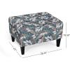 Christopher Knight Home Fabric Ottoman Footrest Rectangular Upholstered Non Storage Ottoman Foot Rest Stool with Tufted Stitching, 28.25 “W x 23 “D x 18.5 “H, Leaf Printed(Leaf Printed non Storage)