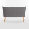 Christopher Knight Home GDFStudio Christopher Knight Home Desdemona Mid-Century Modern Fabric Settee, Light Gray, Natural Finish(Light Gray  Natural Finish)