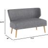 Christopher Knight Home GDFStudio Christopher Knight Home Desdemona Mid-Century Modern Fabric Settee, Light Gray, Natural Finish(Light Gray  Natural Finish)