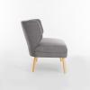 Christopher Knight Home GDFStudio Christopher Knight Home Desdemona Mid-Century Modern Fabric Settee, Light Gray, Natural Finish(Light Gray  Natural Finish)