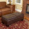 Christopher Knight Home GDFStudio Christopher Knight Home Merrill Double Opening Leather Storage Ottoman, Chocolate Brown