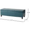 Christopher Knight Home Glouster PU Storage Ottoman, Teal 17. 50D x 51. 25W x 16. 25H