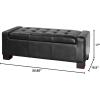 Christopher Knight Home Guernsey Leather Wood-Frame Storage Ottoman, Black