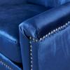 Christopher Knight Home Jaclyn Velvet Tufted Club Chair, Navy Blue / Natural