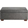 Christopher Knight Home Kaisa Rectangle Storage Ottoman, Wooden Frame Ottoman Bench with Large Seat for Living Room/Entryway, Comfy Seating Experience with Dense Foam Padding, Dark Grey(Dark Grey)