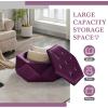 Christopher Knight Home Kiin Velvet Storage Ottoman, Medium Ottoman Foot Rest, Foot Stools Ottoman with Storage, Living Room Sofa Couch Extra Seat, Modern Coffee Table for Home Office, Purple(Purple)