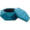 Christopher Knight Home Kiin Velvet Storage Ottoman, Medium Ottoman Foot Rest, Foot Stools Ottoman with Storage, Living Room Sofa Couch Extra Seat, Modern Coffee Table for Home Office, Purple(Blue)