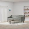 Christopher Knight Home Knouff Modern Glam Tufted Velvet 3 Seater Sofa(Gray + Dark Brown)