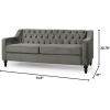 Christopher Knight Home Knouff Modern Glam Tufted Velvet 3 Seater Sofa(Gray + Dark Brown)