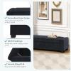 Christopher Knight Home Maddie Living Room Ottoman with Storage, Entryway Boucle Fabric Upholstered Storage Ottoman Bench, Rectangular Sofa Foot Stool, Bedroom End of Bed Bench, Shoe Organizer, Beige(Midnight Blue)