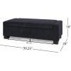 Christopher Knight Home Maddie Living Room Ottoman with Storage, Entryway Boucle Fabric Upholstered Storage Ottoman Bench, Rectangular Sofa Foot Stool, Bedroom End of Bed Bench, Shoe Organizer, Beige(Midnight Blue)