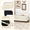 Christopher Knight Home Maddie Living Room Ottoman with Storage, Entryway Boucle Fabric Upholstered Storage Ottoman Bench, Rectangular Sofa Foot Stool, Bedroom End of Bed Bench, Shoe Organizer, Beige(White)