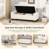 Christopher Knight Home Maddie Living Room Ottoman with Storage, Entryway Boucle Fabric Upholstered Storage Ottoman Bench, Rectangular Sofa Foot Stool, Bedroom End of Bed Bench, Shoe Organizer, Beige(White)