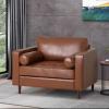 Christopher Knight Home Malinta Club Chair, Midnight + Espresso(Cognac Brown + Espresso)
