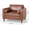 Christopher Knight Home Malinta Club Chair, Midnight + Espresso(Cognac Brown + Espresso)
