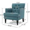 Christopher Knight Home Malone Fabric Club Chair, Wood, Dark Teal , 31.75D x 28W x 35H Inch(Dark Teal)