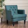 Christopher Knight Home Malone Fabric Club Chair, Wood, Dark Teal , 31.75D x 28W x 35H Inch(Dark Teal)