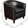 Christopher Knight Home Mia Bonded Leather Quilted Club Chair, Black