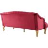 Christopher Knight Home Minxi Velvet Sofa Couch, Home Sofa Living Room with Birch Wood Legs, Comfort Modern 3 Seater Couch with Button Tufted Diamond Stitch, Luxury Chaise Lounge Chair, Wine Red