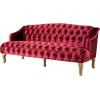 Christopher Knight Home Minxi Velvet Sofa Couch, Home Sofa Living Room with Birch Wood Legs, Comfort Modern 3 Seater Couch with Button Tufted Diamond Stitch, Luxury Chaise Lounge Chair, Wine Red