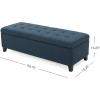 Christopher Knight Home Mission Fabric Storage Ottoman, Dark Blue, 18.75 x 50.50 x 16.00 inches(Dark Blue fabric)
