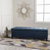 Christopher Knight Home Mission Fabric Storage Ottoman, Dark Blue, 18.75 x 50.50 x 16.00 inches(Dark Blue fabric)