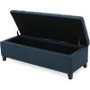 Christopher Knight Home Mission Fabric Storage Ottoman, Dark Blue, 18.75 x 50.50 x 16.00 inches(Dark Blue fabric)