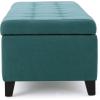 Christopher Knight Home Mission Fabric Storage Ottoman, Dark Blue, 18.75 x 50.50 x 16.00 inches(Dark Teal fabric)