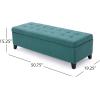 Christopher Knight Home Mission Fabric Storage Ottoman, Dark Blue, 18.75 x 50.50 x 16.00 inches(Dark Teal fabric)